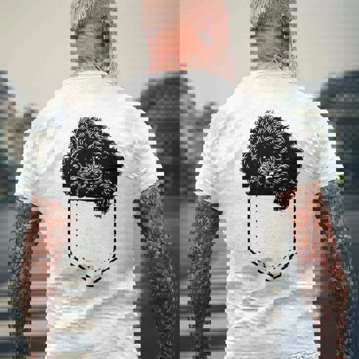 トイプードルのポケット メンズTシャツ バックプリント 高齢者への贈り物