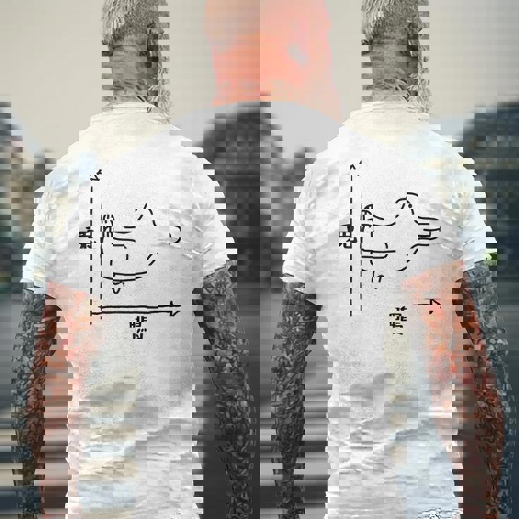 トリックアート うさぎとカモ 兎と鴨 おもしろデザイン だまし絵 兎 鴨 グラフ メンズTシャツ バックプリント 高齢者への贈り物