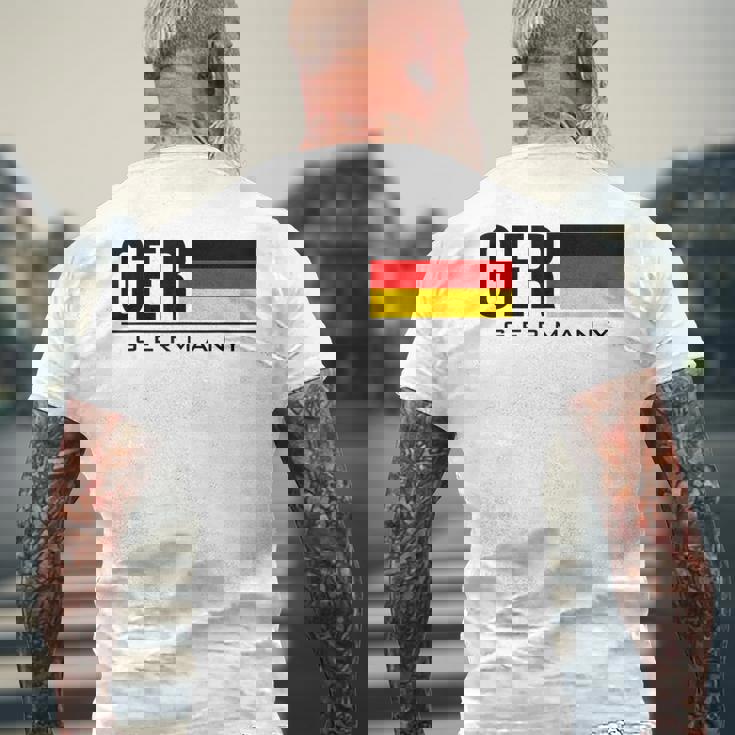ドイツ 国旗 ドイツ カントリーコード Gerスポーツゲーム アスリート メンズTシャツ バックプリント 高齢者への贈り物