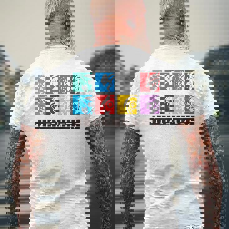 ドゲンジャーズ フェイスシルエット メンズTシャツ バックプリント 高齢者への贈り物