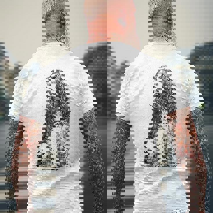 ドッグキャバリアキングチャールズ・スパニエル メンズTシャツ バックプリント 高齢者への贈り物