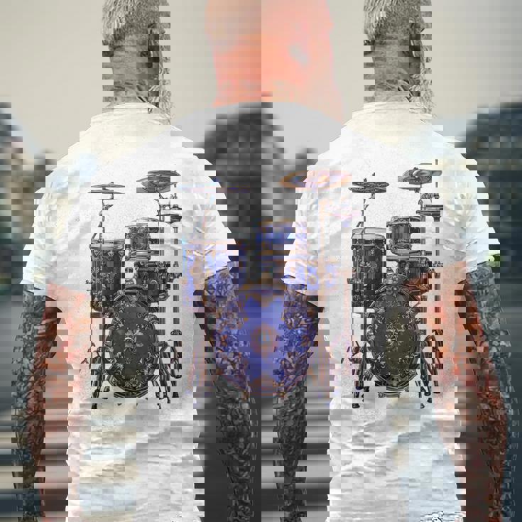 ドラム ドラマー ドラミング ドラム 長袖tシャツ メンズTシャツ バックプリント 高齢者への贈り物