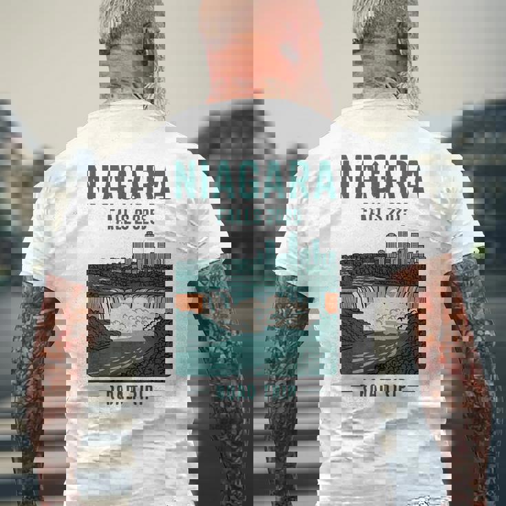 ナイアガラフォールズ ロードトリップ 2025 夏休み ナイアガラ メンズTシャツ バックプリント 高齢者への贈り物