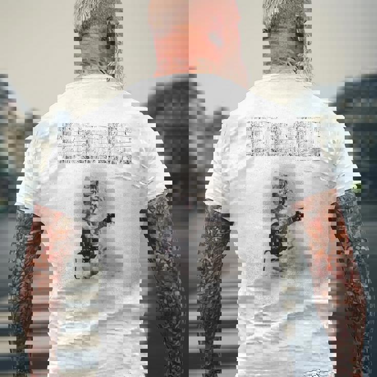 ニャーーーーと叫べ！ ロックな猫 キジトラ 子猫 バンド 長袖tシャツ メンズTシャツ バックプリント 高齢者への贈り物