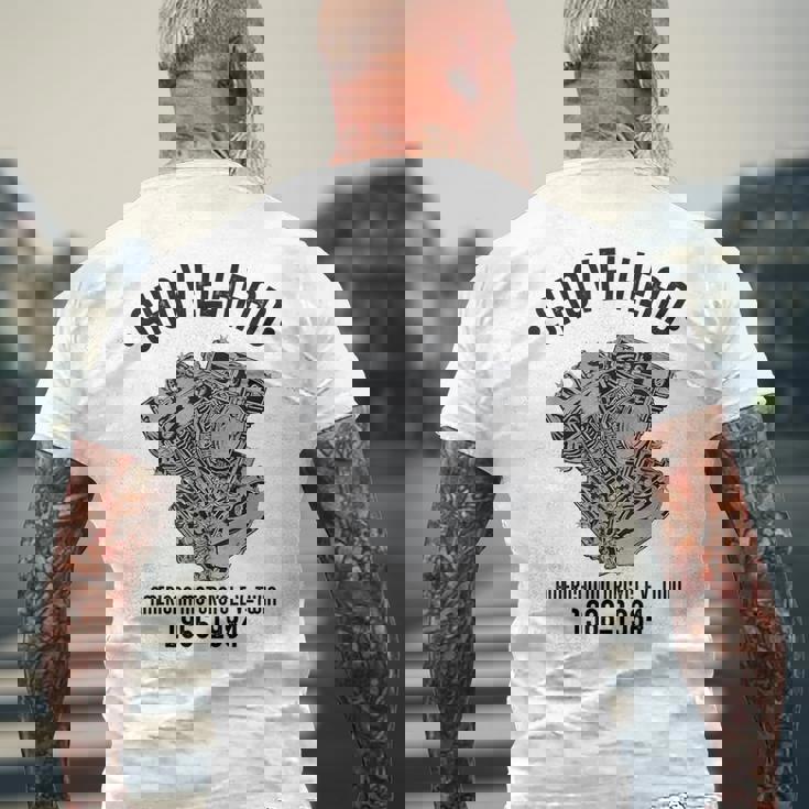 ノベルティ ショベルヘッド オートバイ愛好家 夫 おじいちゃん メンズTシャツ バックプリント 高齢者への贈り物