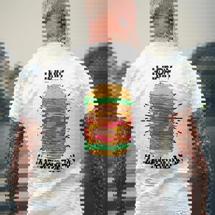 ノベルティ ハンバーガーデー フローズン加工 ミール愛好家 フライドポテト メンズTシャツ バックプリント 高齢者への贈り物