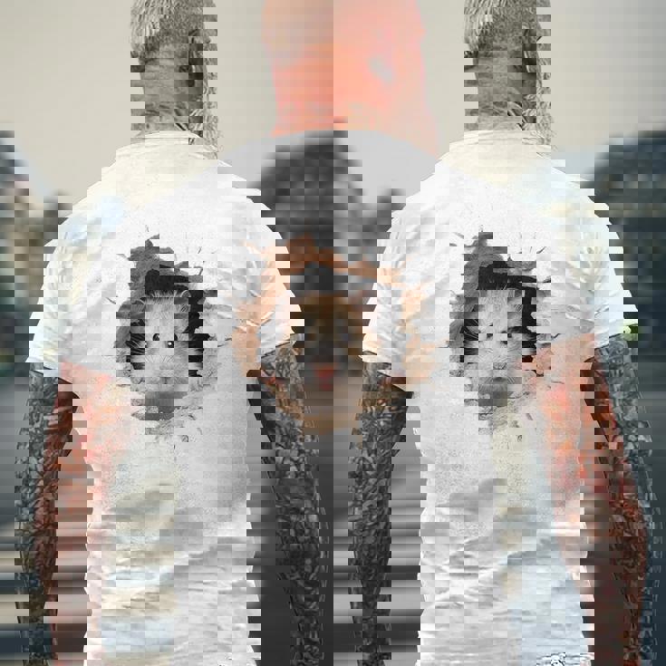 ハムスター アニマル柄 動物園 ポートレート イラスト 顔 ハムスター メンズTシャツ バックプリント 高齢者への贈り物