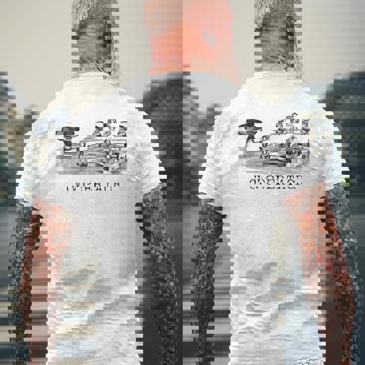 ハム・ラジオ用ヴィンテージモールス信号 Cwオペレーター メンズTシャツ バックプリント 高齢者への贈り物