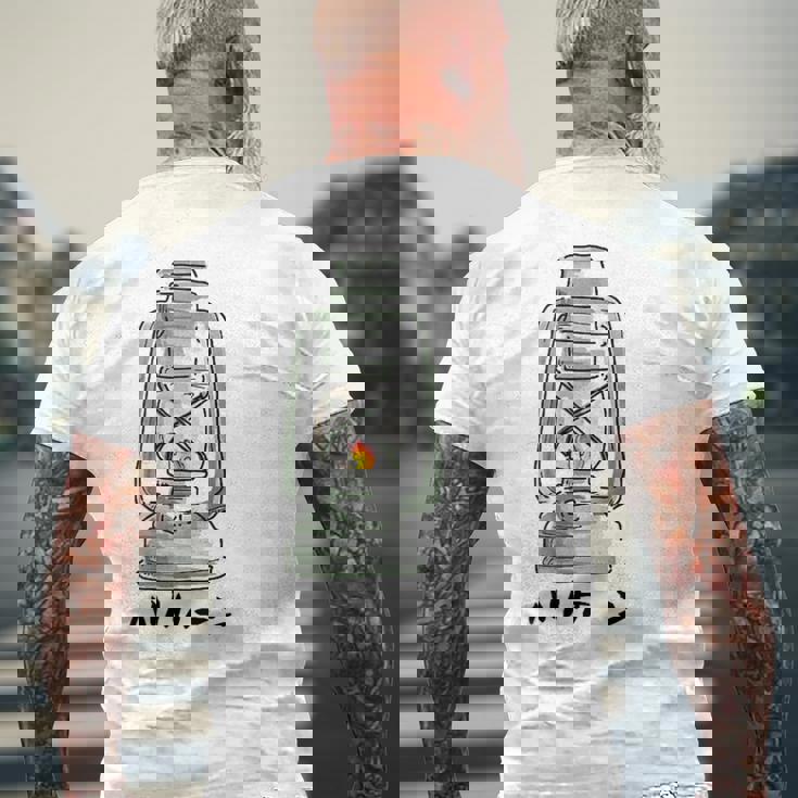 ハリケーンランタンtシャツ白 メンズTシャツ バックプリント 高齢者への贈り物