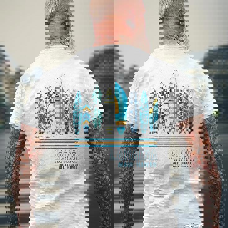 ハワイ ラハイナ マウイ サーフィン ハワイアン メンズTシャツ バックプリント 高齢者への贈り物