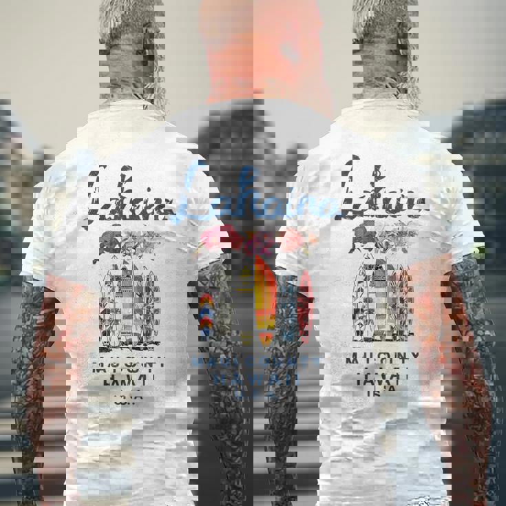 ハワイ ラハイナ マウイ ヴィンテージ サーフィン ハワイアン メンズTシャツ バックプリント 高齢者への贈り物