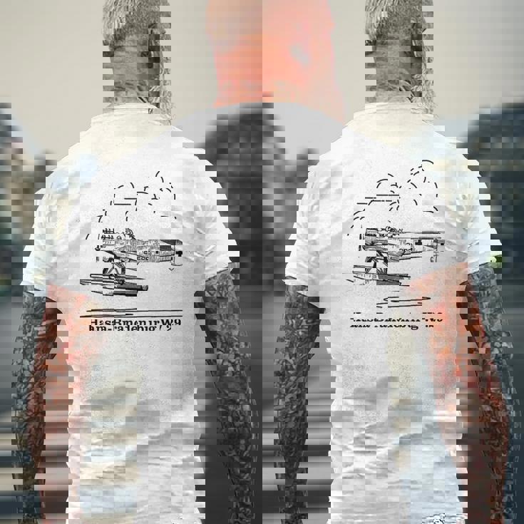 ハンザ ブランデンブルク W29 ドイツ水上飛行機 空飛ぶ雲 メンズTシャツ バックプリント 高齢者への贈り物