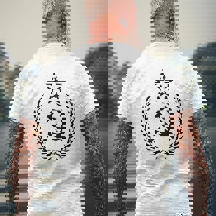 ハンマーと鎌 リース ソ連 ソビエト連邦 メンズTシャツ バックプリント 高齢者への贈り物