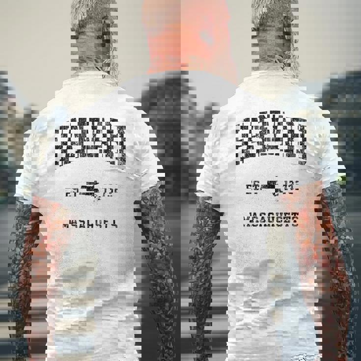 ハーバード マサチューセッツ Ma ビンテージ アスレチック ブラックスポーツデザイン メンズTシャツ バックプリント 高齢者への贈り物