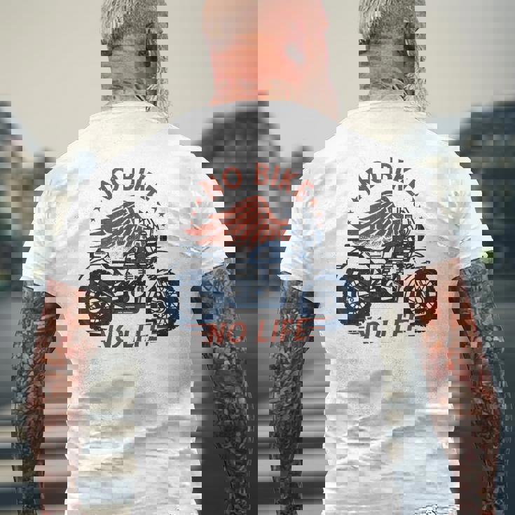 バイク 面白tシャツ No Bike No Life メンズ オートバイ モーターサイクル おもしろ ツーリング 服 メンズTシャツ バックプリント 高齢者への贈り物