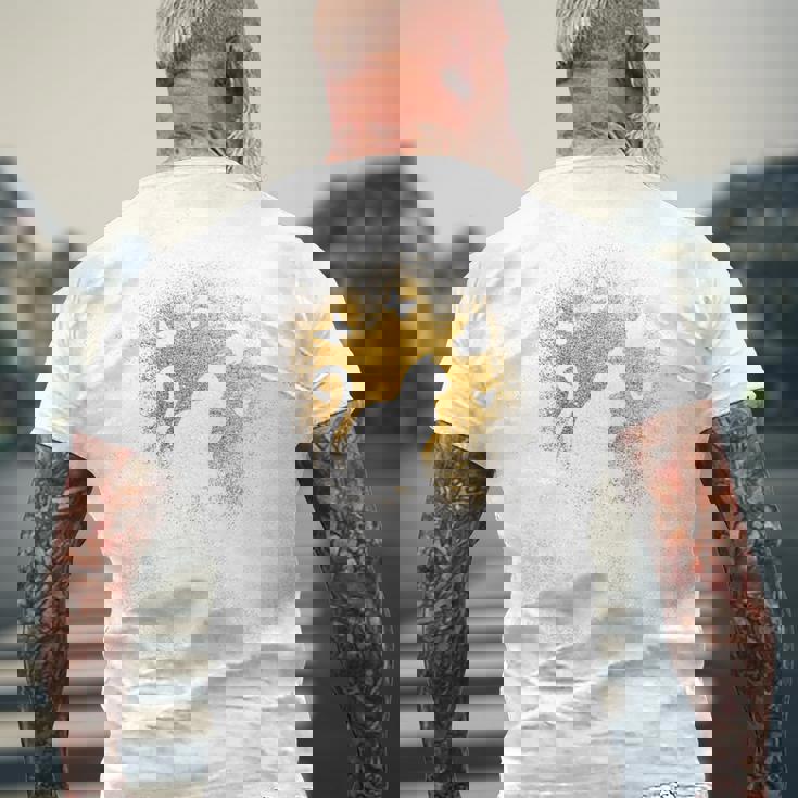 バックプリントの猫のシルエット メンズTシャツ バックプリント 高齢者への贈り物