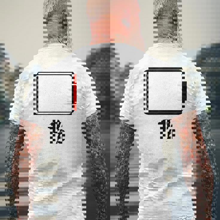 バッテリー1 1残り バッテリー切れtシャツバッテリー低 メンズTシャツ バックプリント 高齢者への贈り物