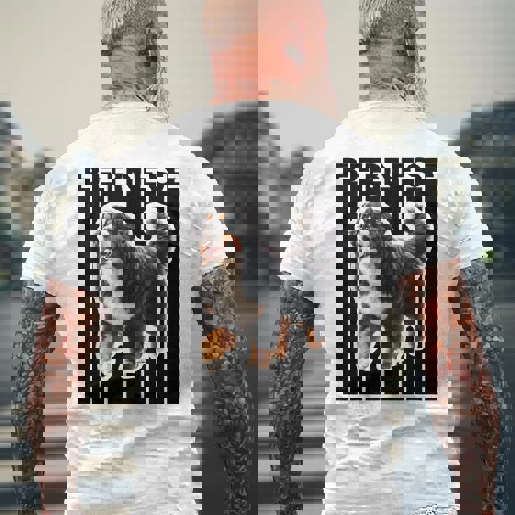 バーニーズマウンテンドッグ愛好家 メンズTシャツ バックプリント 高齢者への贈り物