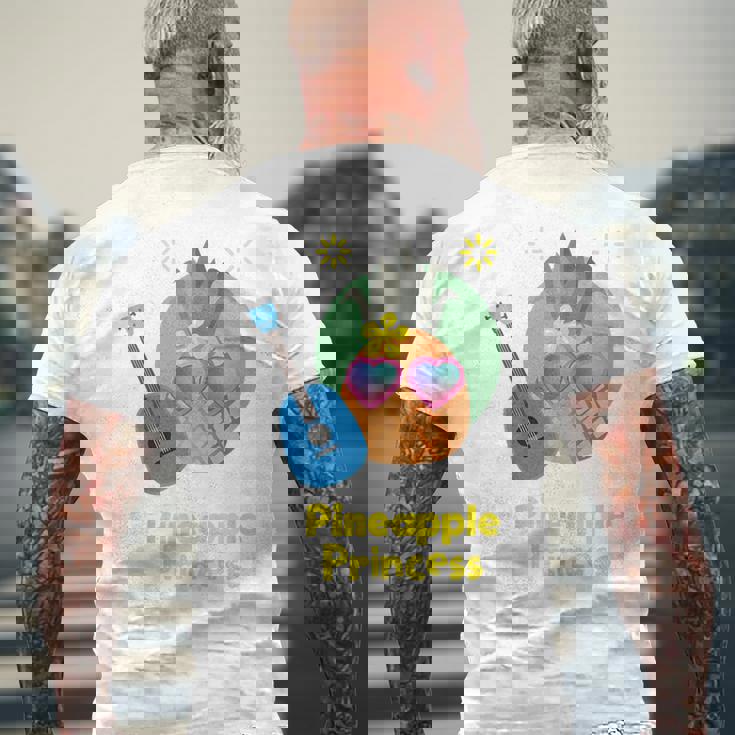 パイナップルプリンセス ウクレレギフト メンズTシャツ バックプリント 高齢者への贈り物