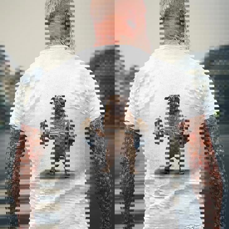 パグ の 筋トレ ついてこれないなら家に帰れ いぬ 犬 メンズTシャツ バックプリント 高齢者への贈り物