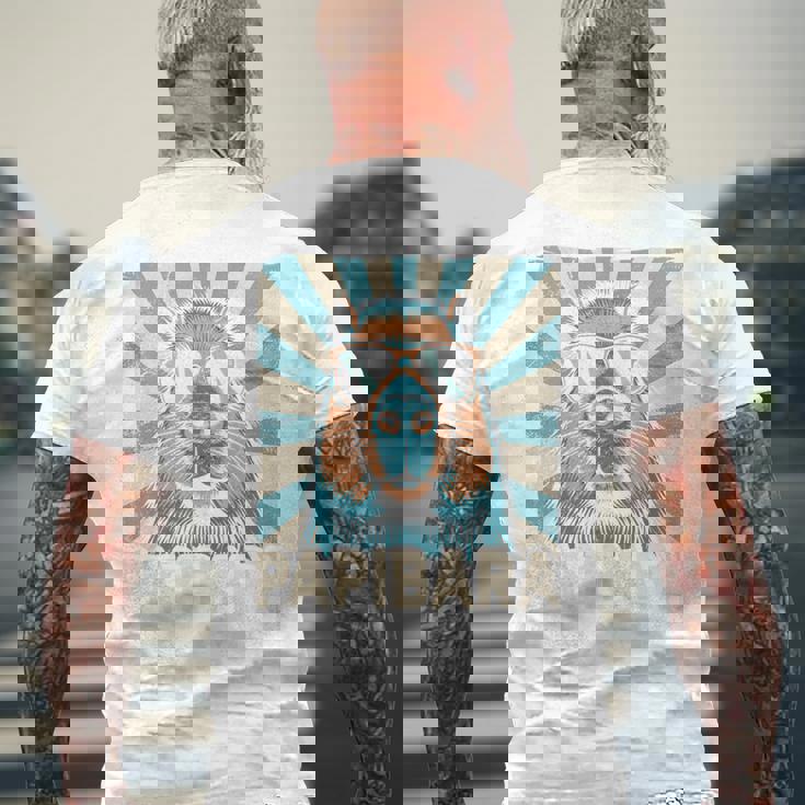 パピバラ おもしろカピバラ 最高のお父さん 父の日 カピバラ 長袖tシャツ メンズTシャツ バックプリント 高齢者への贈り物