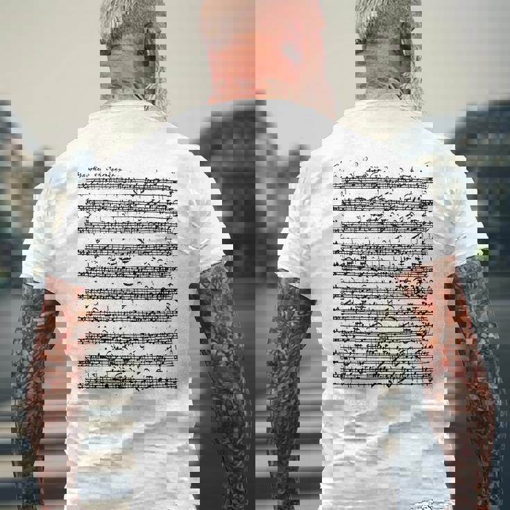 パルティータ ホ長調 ガヴォッテ ソロ ヴァイオリン ヨハン・セバスティアン・バッハ メンズTシャツ バックプリント 高齢者への贈り物