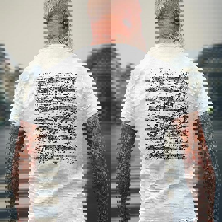 パルティータロ短調ソロヴァイオリンヨハン・セバスティアン・バッハ メンズTシャツ バックプリント 高齢者への贈り物