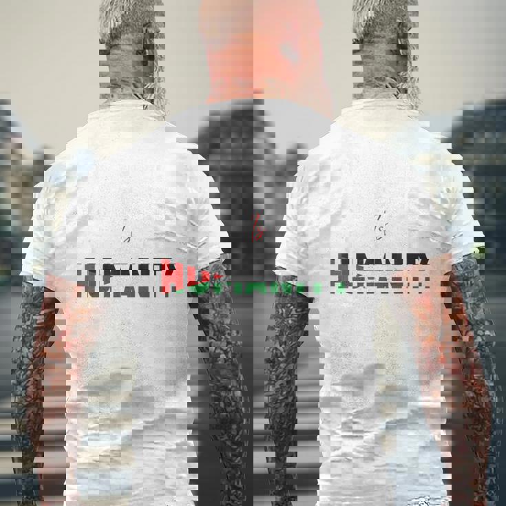 パレスチナと共に立つことは、人類のないガザに立ち向かうこと。 メンズTシャツ バックプリント 高齢者への贈り物