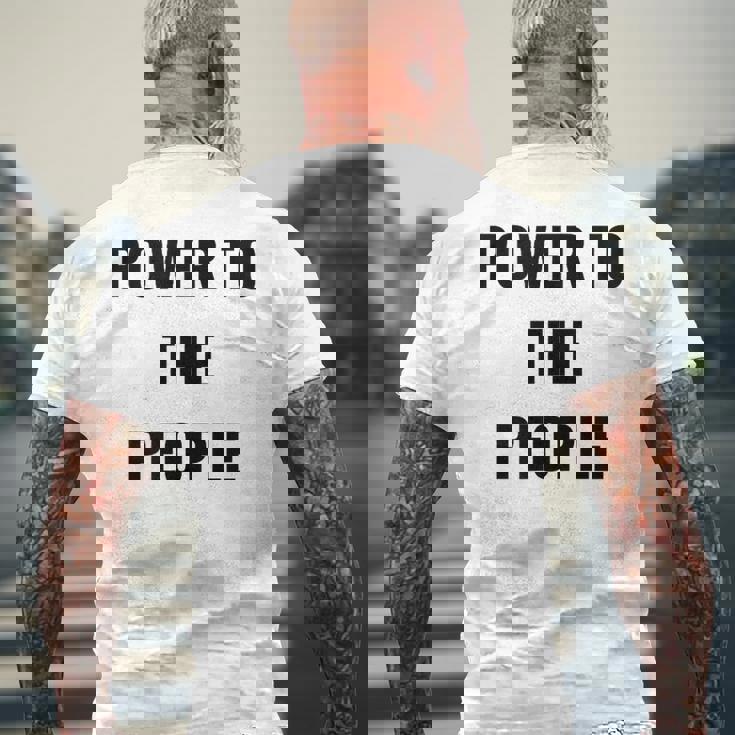 パワー・トゥ・ザ・ピープル メンズTシャツ バックプリント 高齢者への贈り物