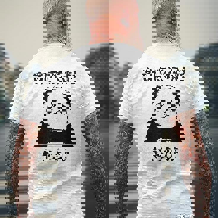 パンダ「やればできるけどやらない」文字入り おもしろ 筆文字 面白い 服 面白い メンズTシャツ バックプリント 高齢者への贈り物