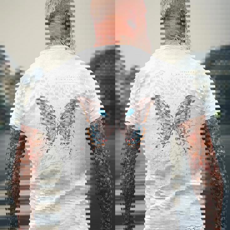 バックプリント ヒップホップ ストリートウェア レトロ Y2k Hip Hop ビンテージ モス バタフライ メンズTシャツ バックプリント 高齢者への贈り物