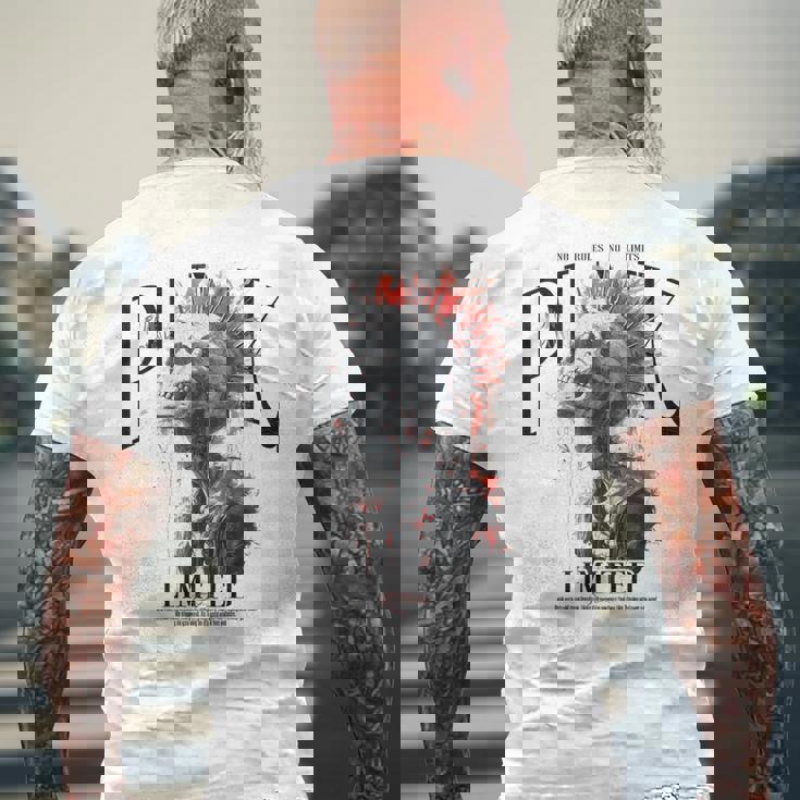 ヒップホップ ヴィンテージ エッジの効いた Y2k バックプリント ストリートウェア パンク スカル メンズTシャツ バックプリント 高齢者への贈り物