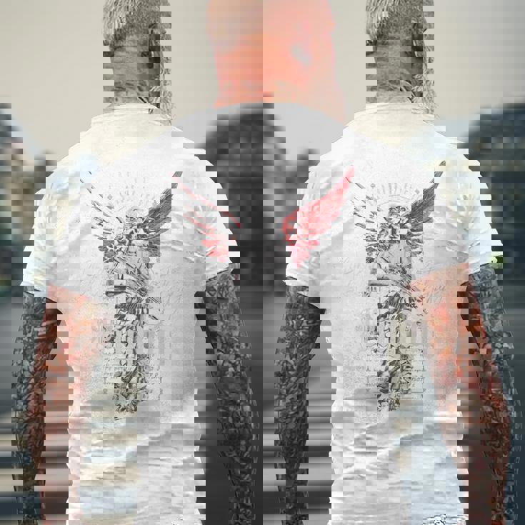 ヒップホップ ヴィンテージ エッジー アーバン Y2k バックプリント ストリートウェア エンジェル メンズTシャツ バックプリント 高齢者への贈り物