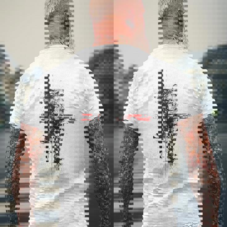 ヒョウ 動物 抽象 グラフィック 描画 絵画 ヒョウ メンズTシャツ バックプリント 高齢者への贈り物