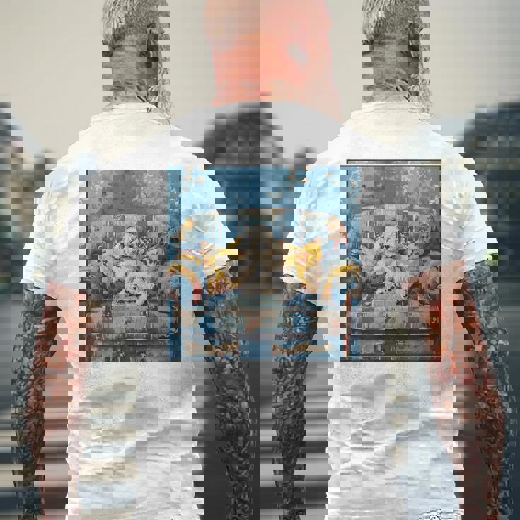 ビション・フリーゼ 音楽愛好家 絵画 犬 メンズTシャツ バックプリント 高齢者への贈り物