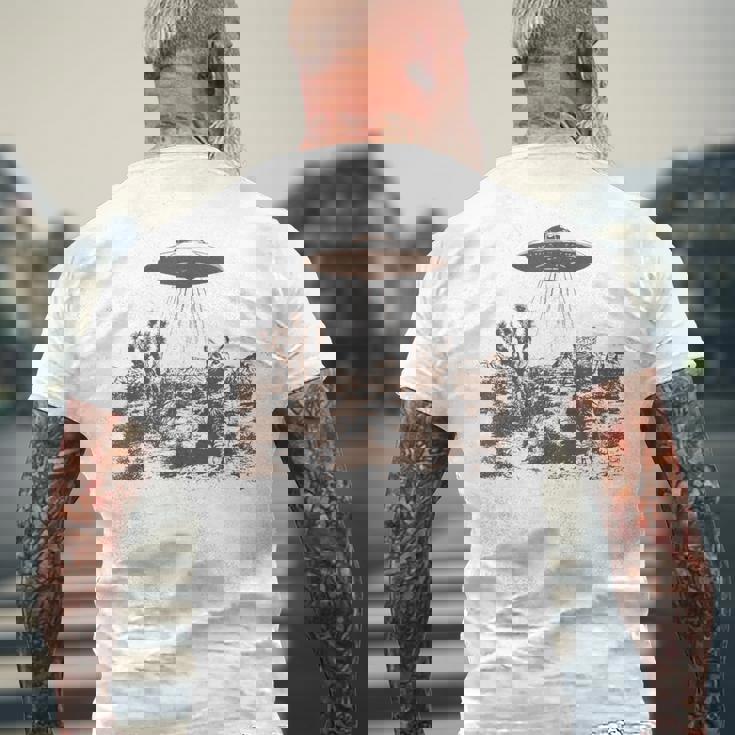 ビンテージ Ufo カウボーイ キャット メンズTシャツ バックプリント 高齢者への贈り物