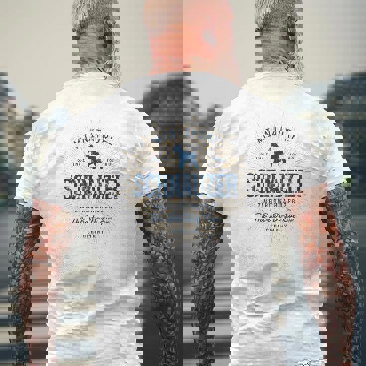 ビンテージ ミニチュア・シュナウザー レトロ メンズTシャツ バックプリント 高齢者への贈り物