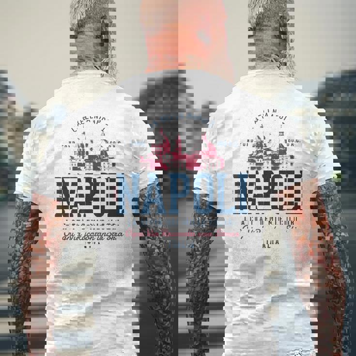 ビンテージ・レトロ・ナポリ イタリア メンズTシャツ バックプリント 高齢者への贈り物