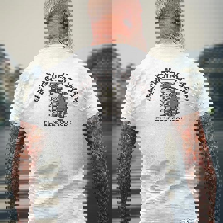 ピクセル アニマルズ マヌルネコ Manul Pallas's Cat 黒フォント メンズTシャツ バックプリント 高齢者への贈り物