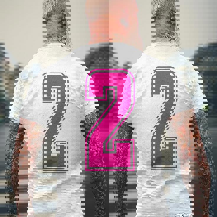 ピンク色背番号 2 チーム短大スポーツピンク色背番号付きユニフォーム メンズTシャツ バックプリント 高齢者への贈り物