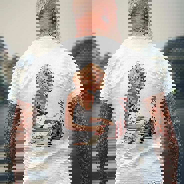 ピンナップガール ピアノ ピアニスト ヴィンテージ 長袖tシャツ メンズTシャツ バックプリント 高齢者への贈り物