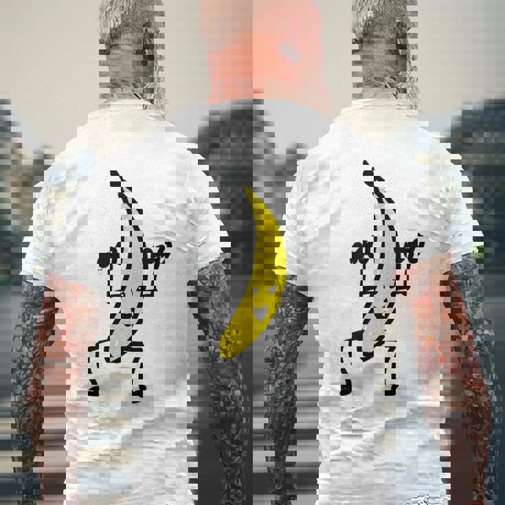 メンズ ファニースティックフィギュア フィットネス バナナダンベル トレーニング メンズTシャツ バックプリント 高齢者への贈り物