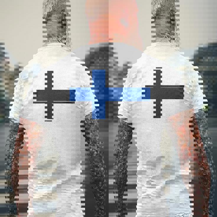 フィンランド国旗 ノルディック クロス メンズTシャツ バックプリント 高齢者への贈り物