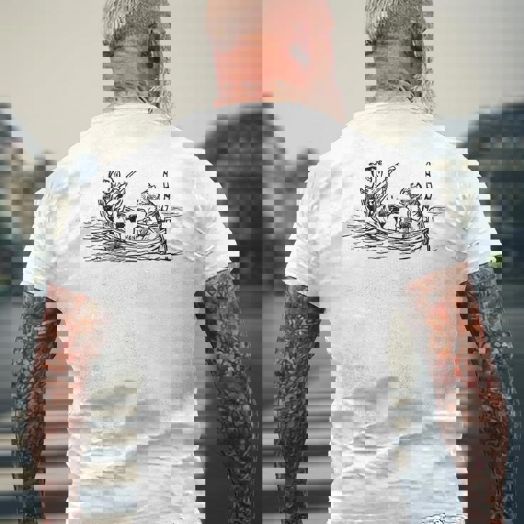 フクロウとプッシーキャット エドワード・リア メンズTシャツ バックプリント 高齢者への贈り物