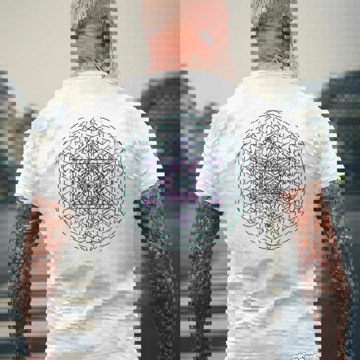 フラワーオブライフ メタトロンキューブ1シンボルtシャツ メンズTシャツ バックプリント 高齢者への贈り物