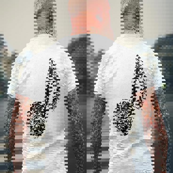 フレンチホルン愛好家 メンズTシャツ バックプリント 高齢者への贈り物