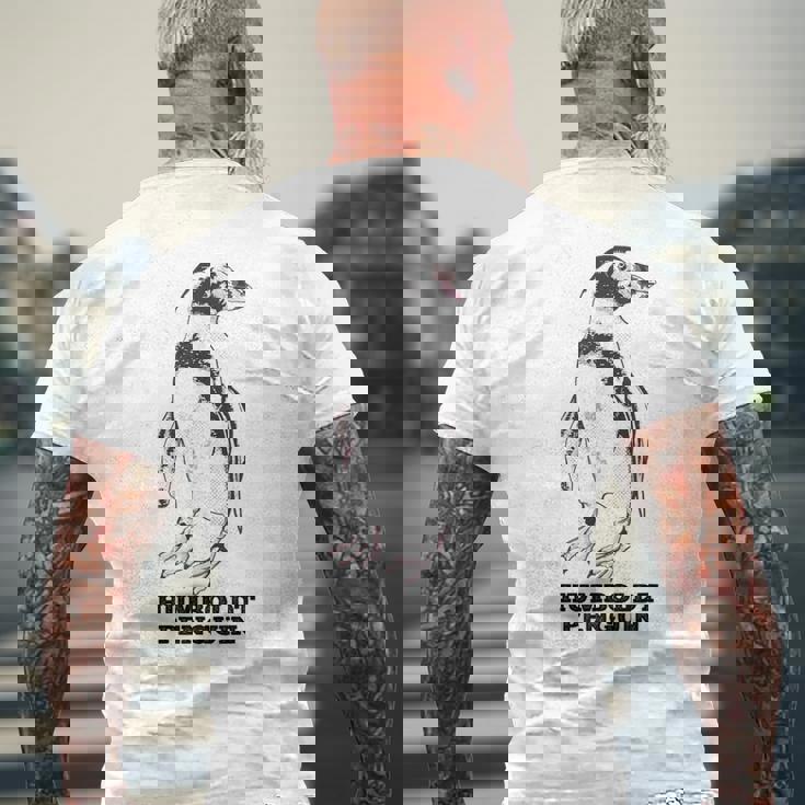 フンボルトペンギン メンズTシャツ バックプリント 高齢者への贈り物