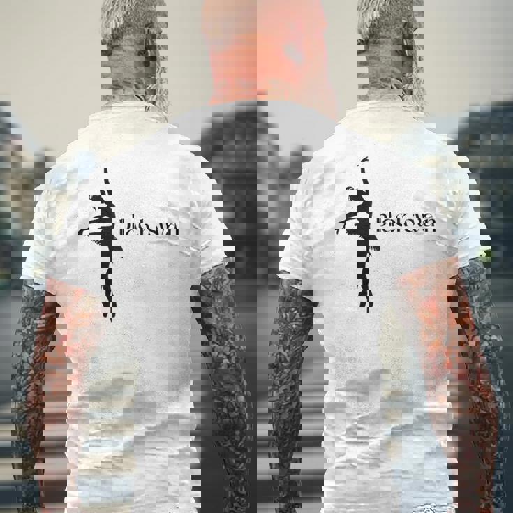 ブラックスワンレイクバレエバレリーナポワントダンスダンサーグラフィック メンズTシャツ バックプリント 高齢者への贈り物