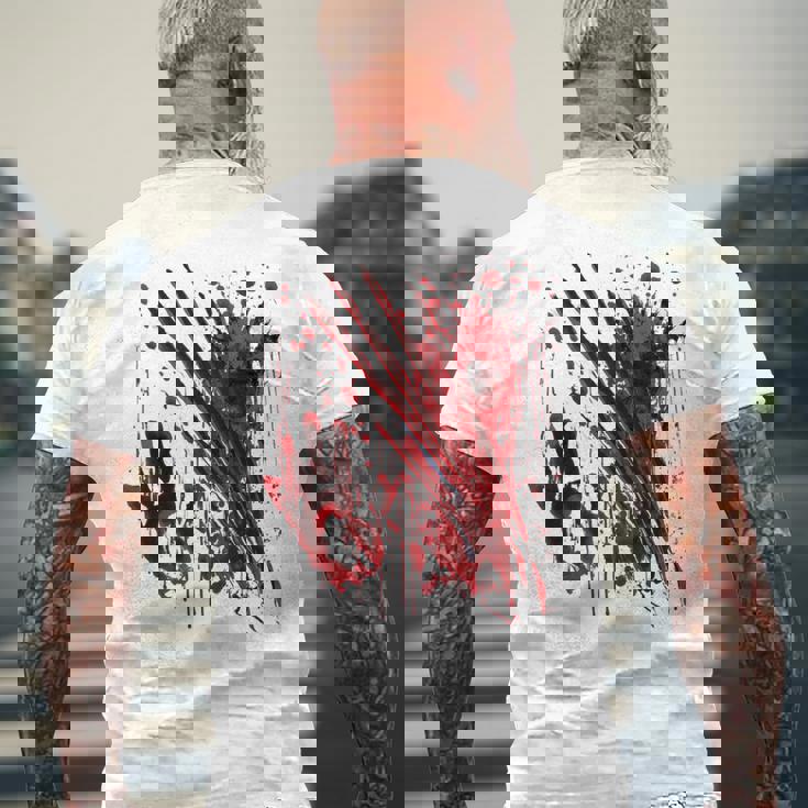 ブラッドシャツ ブラッディスプラッター ハロウィン 血 ステンド グラフィック メンズTシャツ バックプリント 高齢者への贈り物