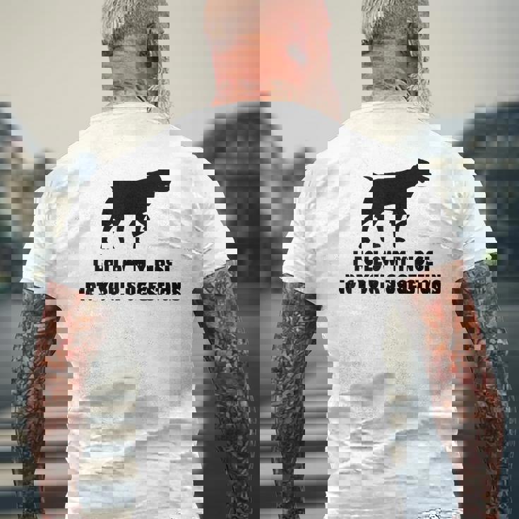 ブリタニー・スパニエル 私はあなたの提案ではなく私の鼻に従います メンズTシャツ バックプリント 高齢者への贈り物